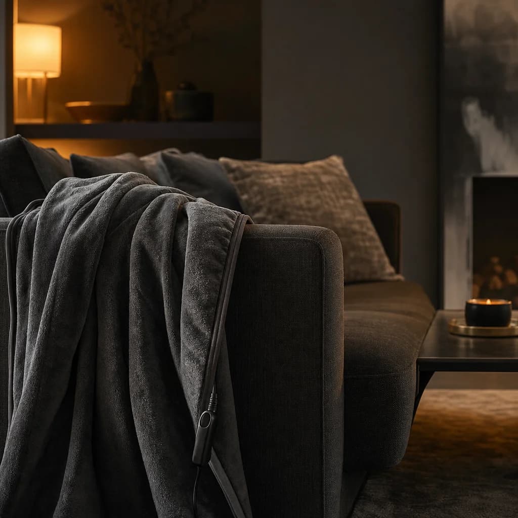 The heated blanket in a home setting