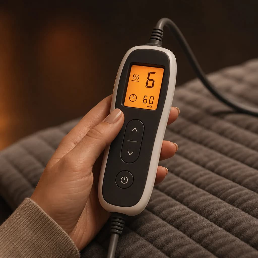 Backlit handheld controller for the electric heating pad